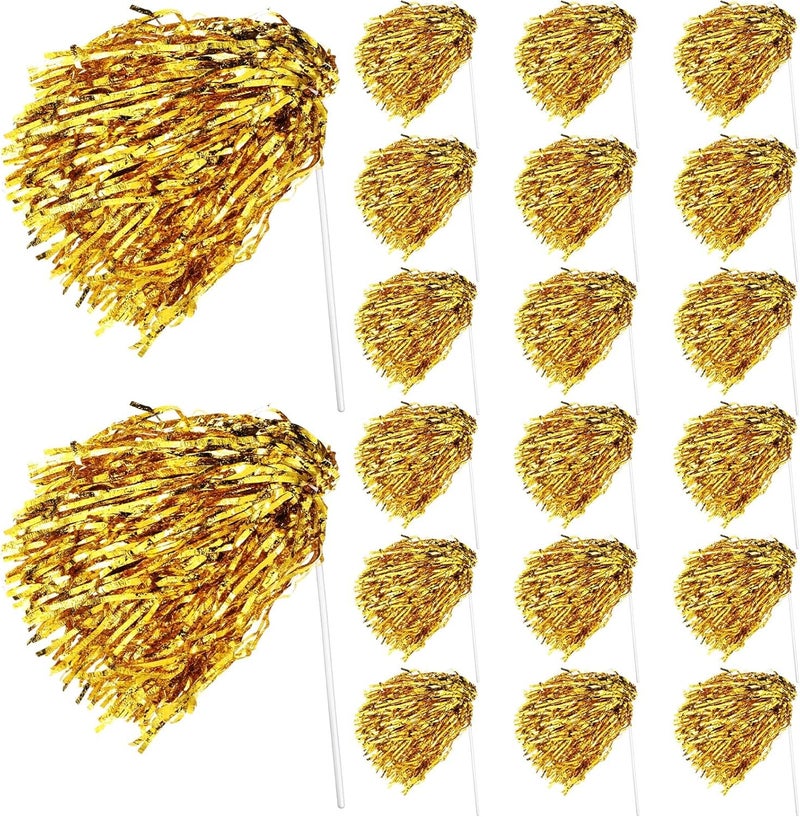 PullCrease 20 Pcs School Spirit Shakers Bulk, Cheerleader Pom Poms for Adults Sports Team Party Dance Football Basketball Volleyball Homecoming Fan Celebration Sporting Event - Image 1